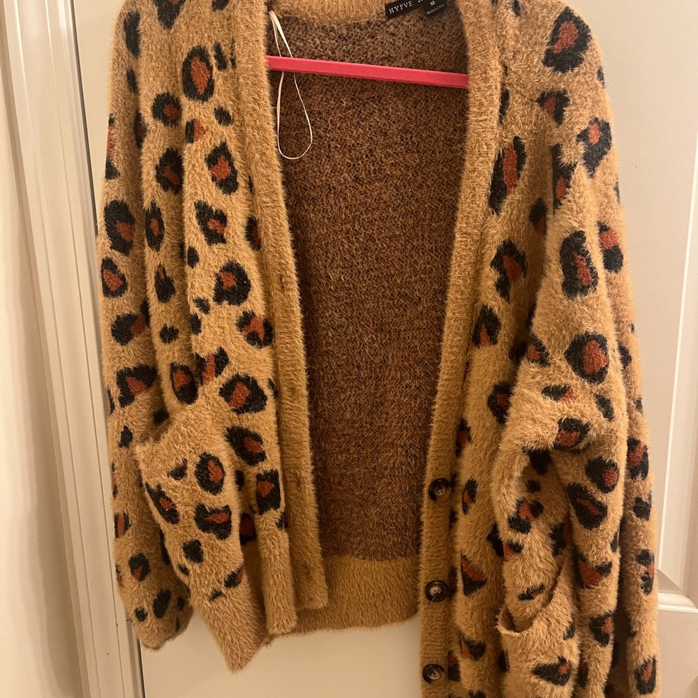 Fuzzy cheetah cardigan